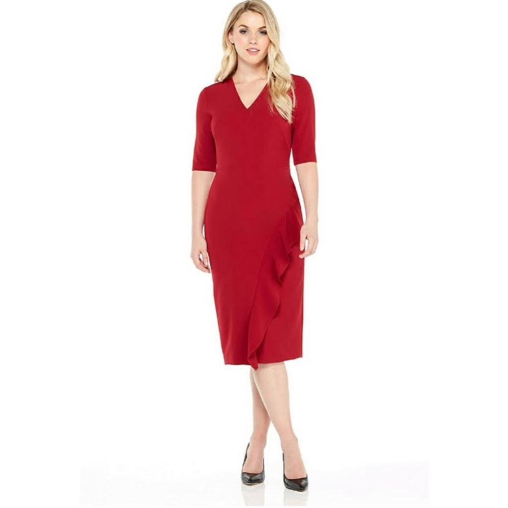 Red MIDI Fitted Dress